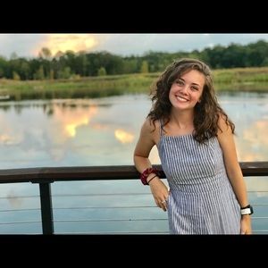 Old navy blue and white romper